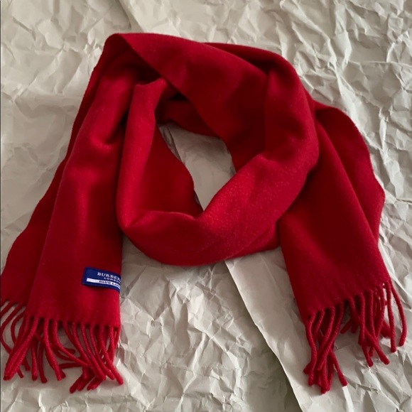 Burberry London blue label Red Scarf Unisex - Picture 7 of 9